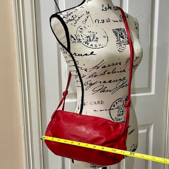 BOHO CHIC Y2K CROSSBODY BAG RED LEATHER MADE IN USA JWM DERR BEND OREGON ICONIC - Picture 7 of 16